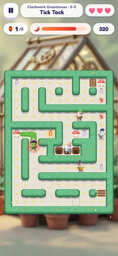 Mushroom buttons and gates in the Clockwork Greenhouse